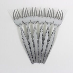 1960’s Venetia Dinner Forks Mid Century Modern 6 Stainless Steel Oneida Communit